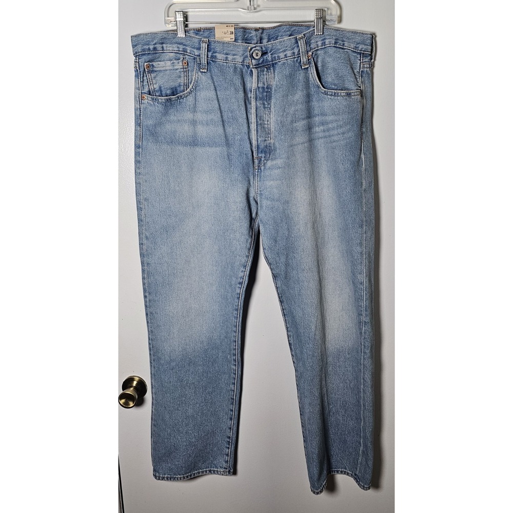 Levis 501 Straight Leg Button Fly Blue Cotton Jeans Men's Size 40x30 NWT